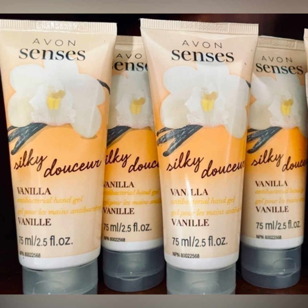 🫘 QTY 4 VANILLA ANTIBACTERIAL HAND GEL Avon Senses Discontinued Lot of 4